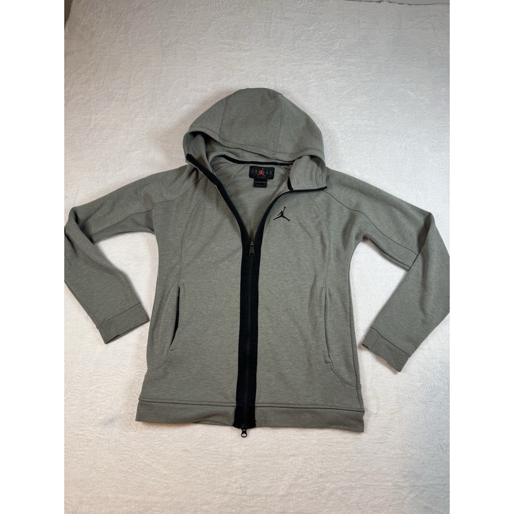 Jordan Dri-FIT‎ Hoodie Mens 2XL Gray Slim Fit Full Zip Jumpman Sweatshirt